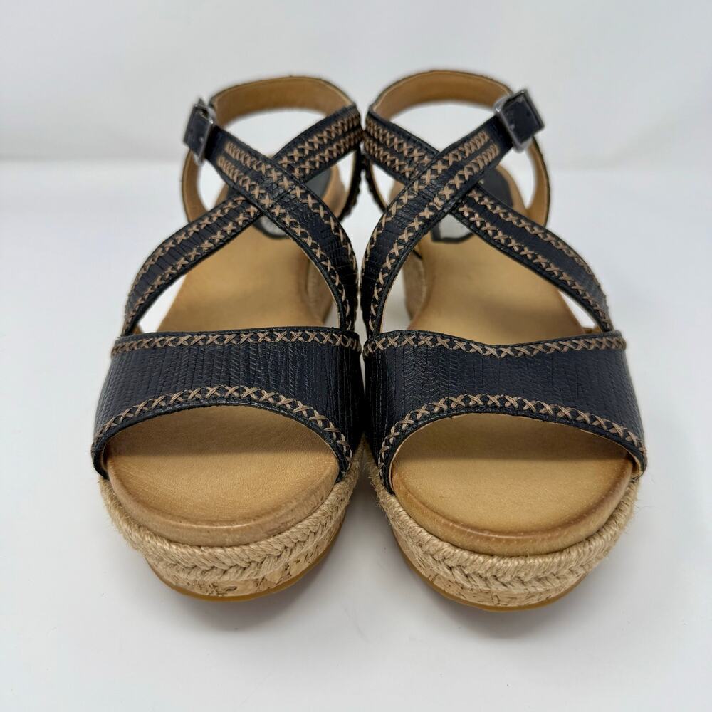 Nurture Lilithe Platform Sandal 8 Black and Cork Jute Trim Comfort NWT - Picture 2 of 8